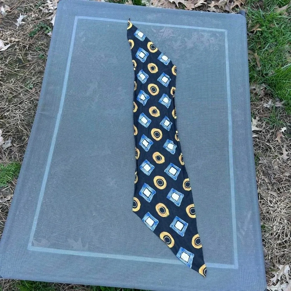 Vintage ribbon silk scarf, eclectic onesie